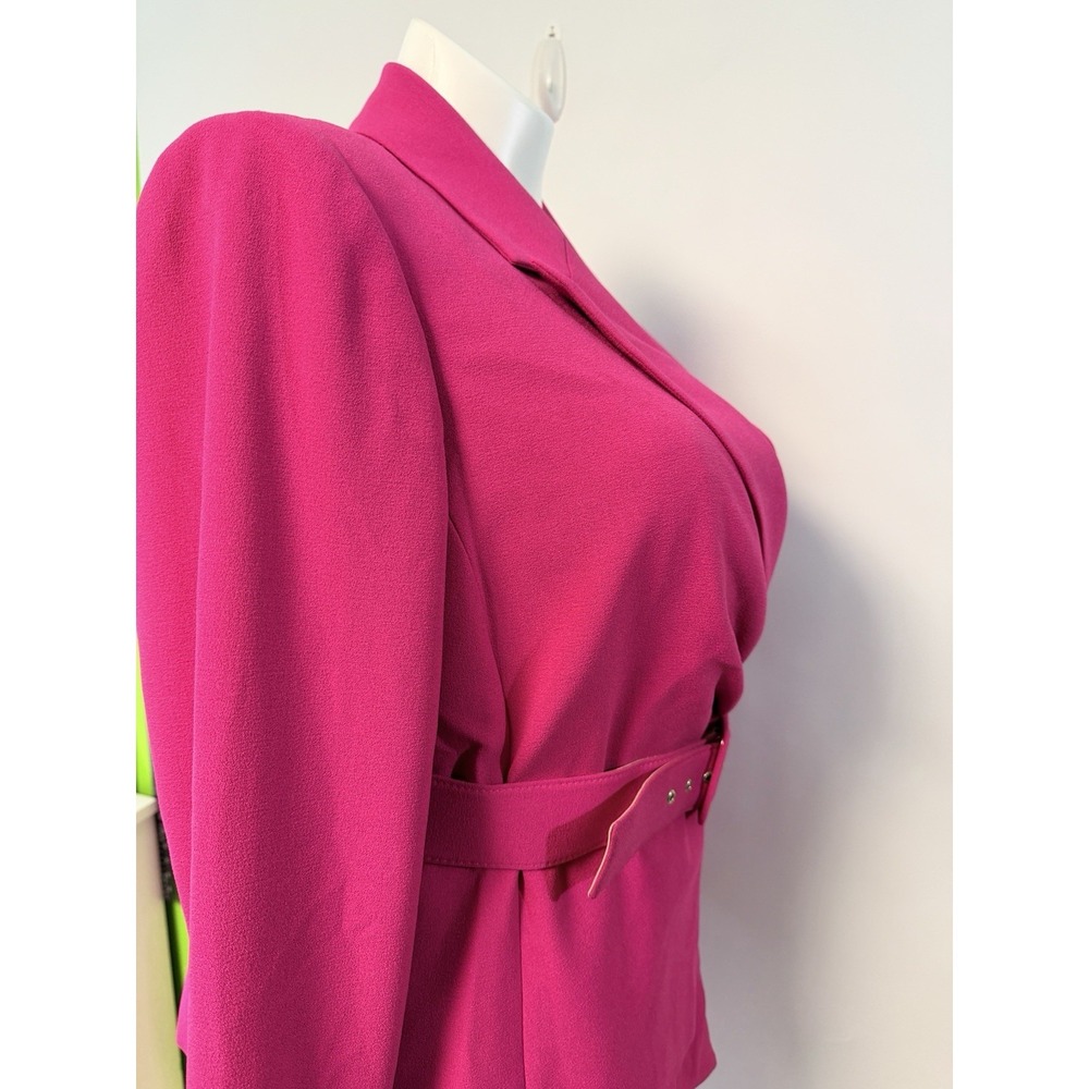 NEW $349 Tahari ASL Skirt Suit Womens Sz 18W 2 Pc Set Pink Belted Blazer Midi - Picture 11 of 16